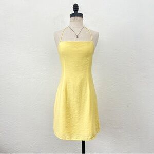 Tiger Mist Yellow Halter Strappy Mini Dress size small